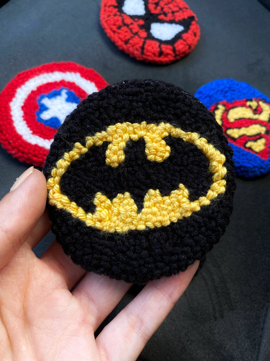 Batman Punch Needle Car Coasters