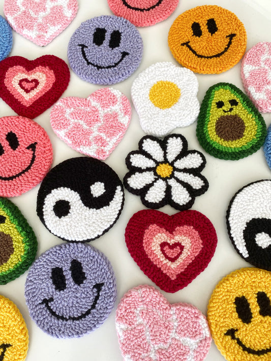 Punch Needle Car Coasters - New Car Gift