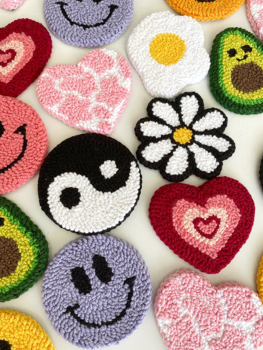 Punch Needle Car Coasters - New Car Gift