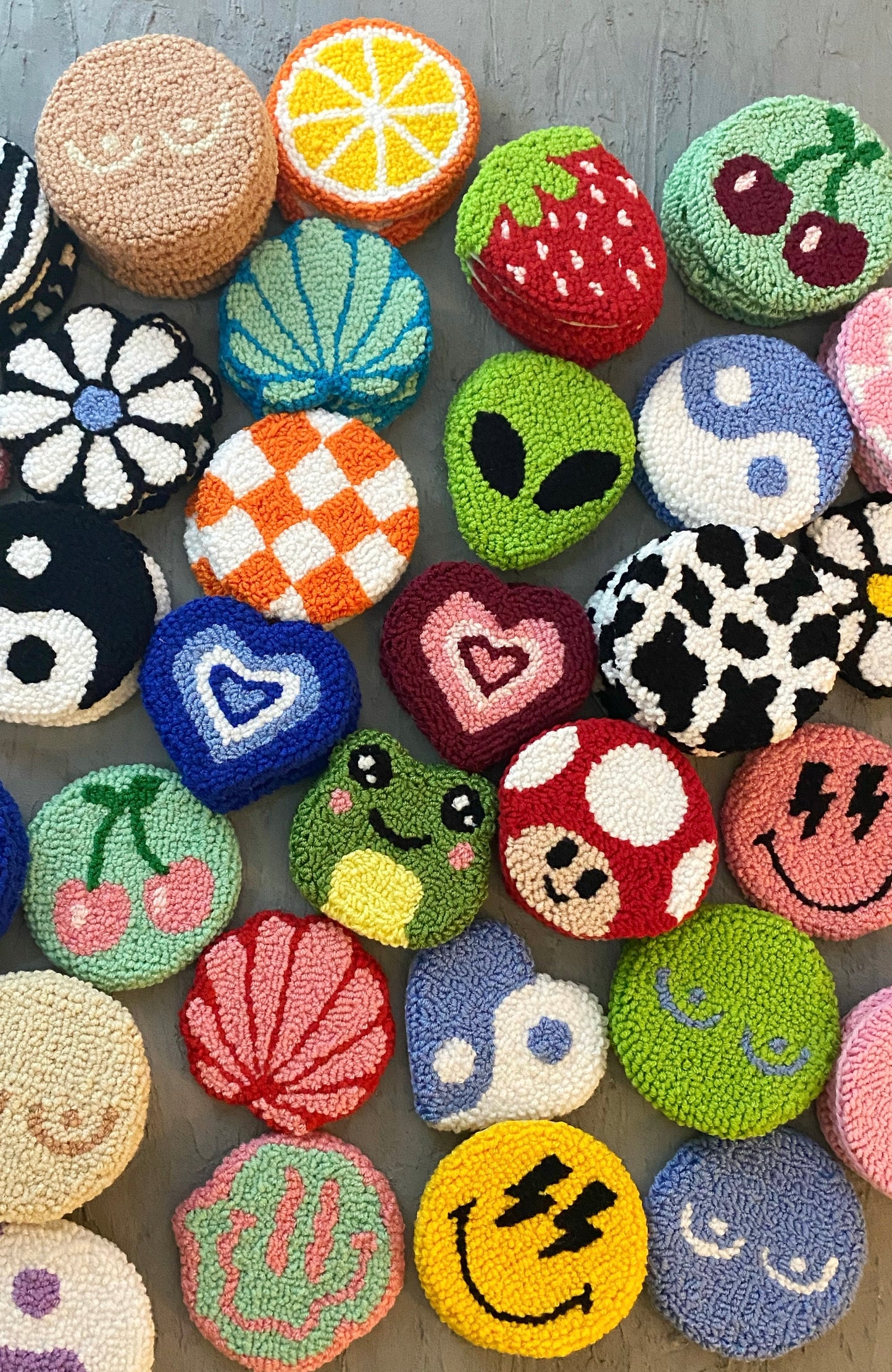 Punch Needle Car Coasters - New Car Gift