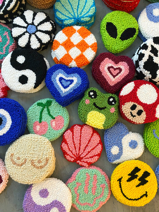 Punch Needle Car Coasters - New Car Gift