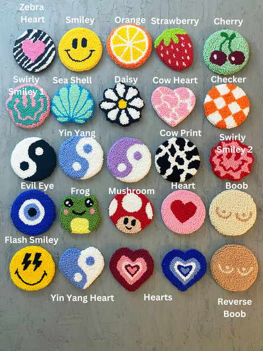 Punch Needle Car Coasters - New Car Gift