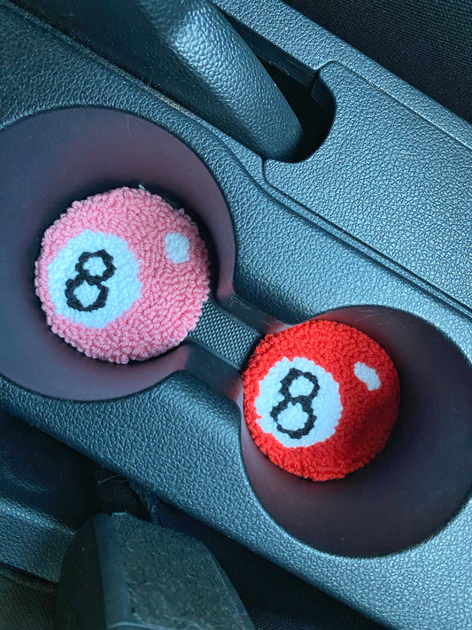 Magic 8 Ball Punch Needle Car Coasters