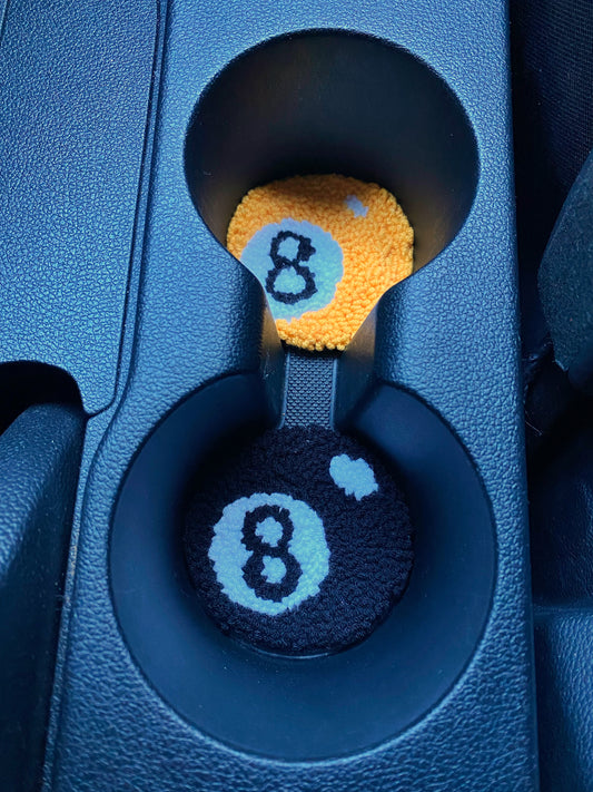 Magic 8 Ball Punch Needle Car Coasters