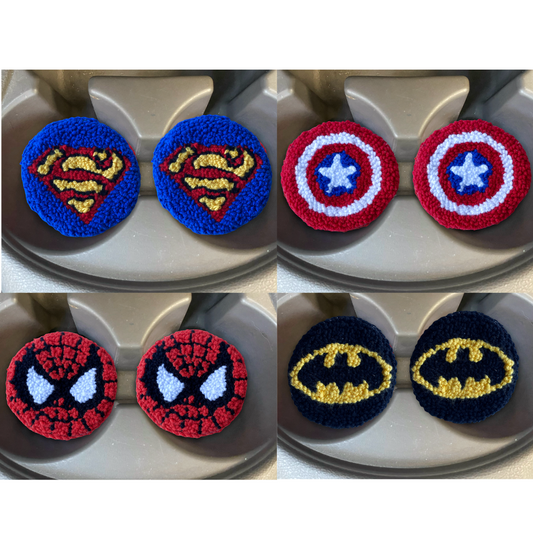 Captain America Punch Needle Car Coasters