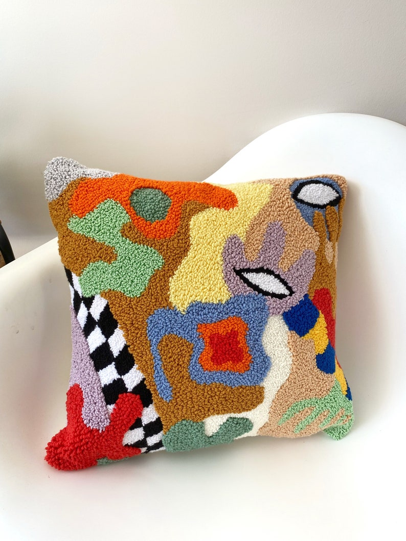 Punch Needle Pillow Case - Tufted Pillow Cover