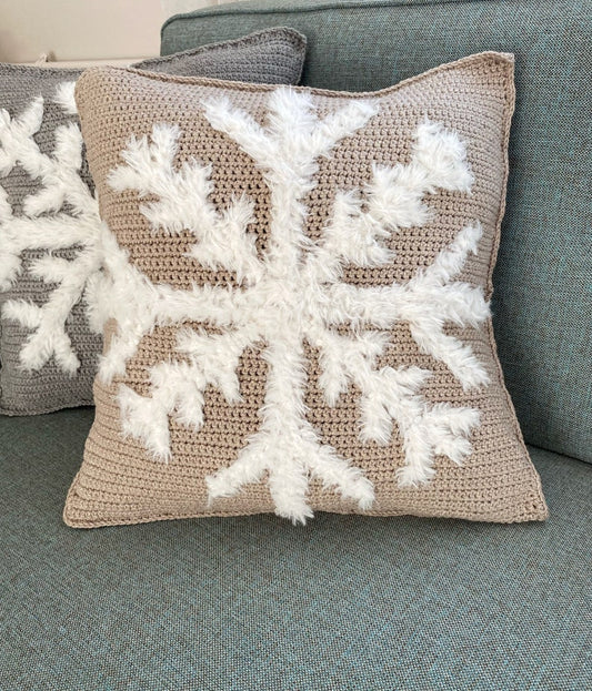 Snow Flake Crochet Pillow Cover- Handmade Pillow Case