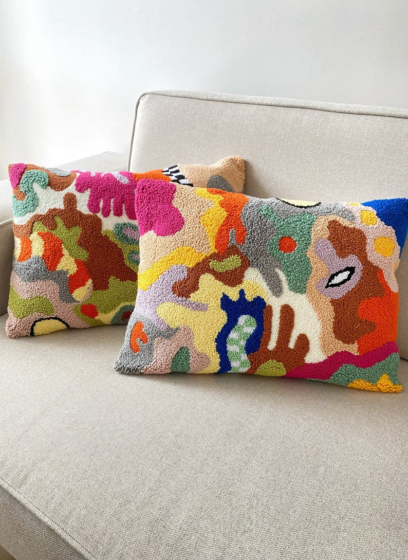 Punch Needle Pillow Case - Tufted Pillow Cover