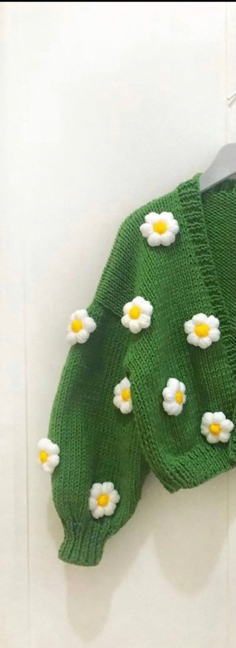 Handknit Chunky Daisy Cardigan