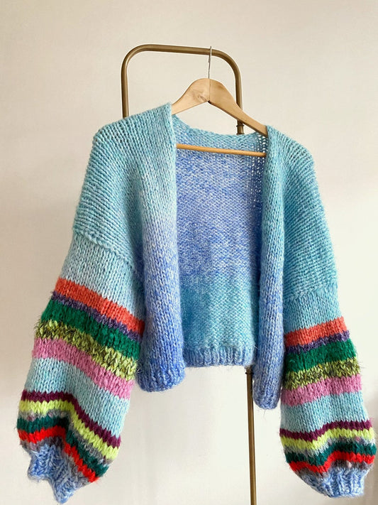 Hand Knit Mohair Wool Cardigan
