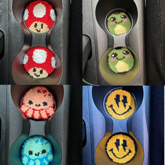 Punch Needle Car Coasters