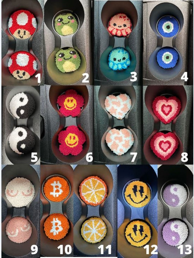 Punch Needle Car Coasters