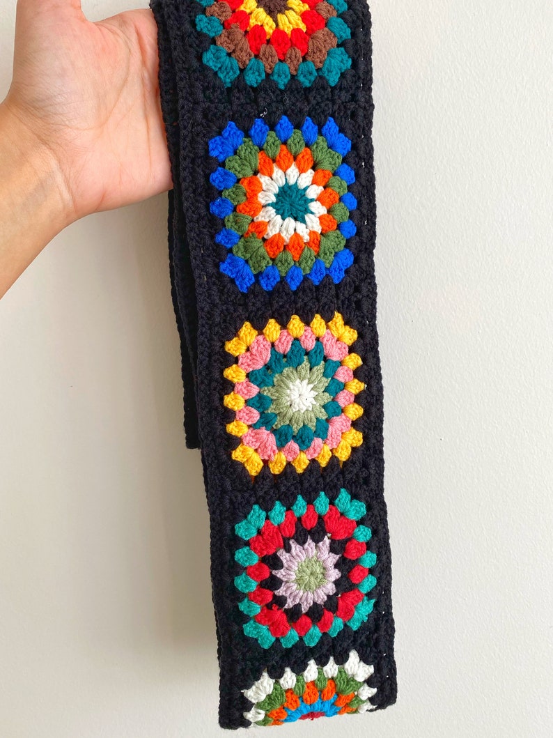 Crochet Granny Square Infinity Scarf