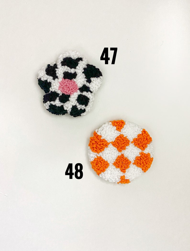 Punch Needle Mug Coasters- Hand Tufted Coasters