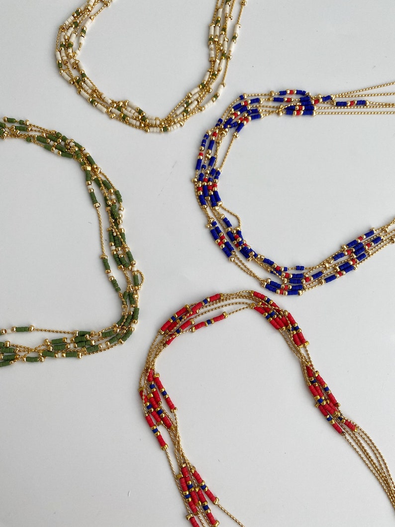 Miyuki Beads Necklace • Boho Colorful Seed Bead • String Cord Necklace