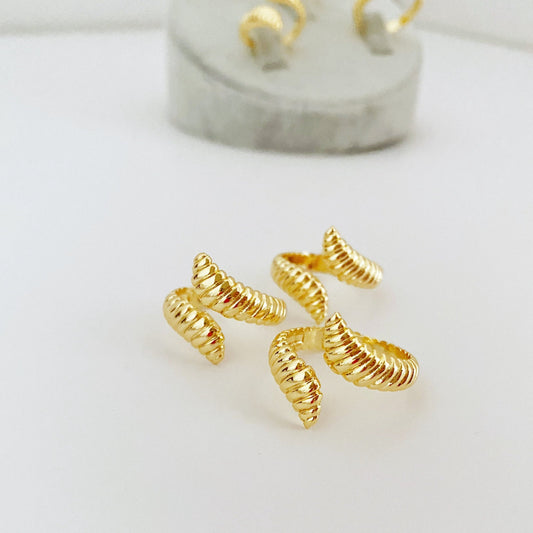 Wrap Croissant Dome Bubble Ring • Chunky Twist Rope Ring