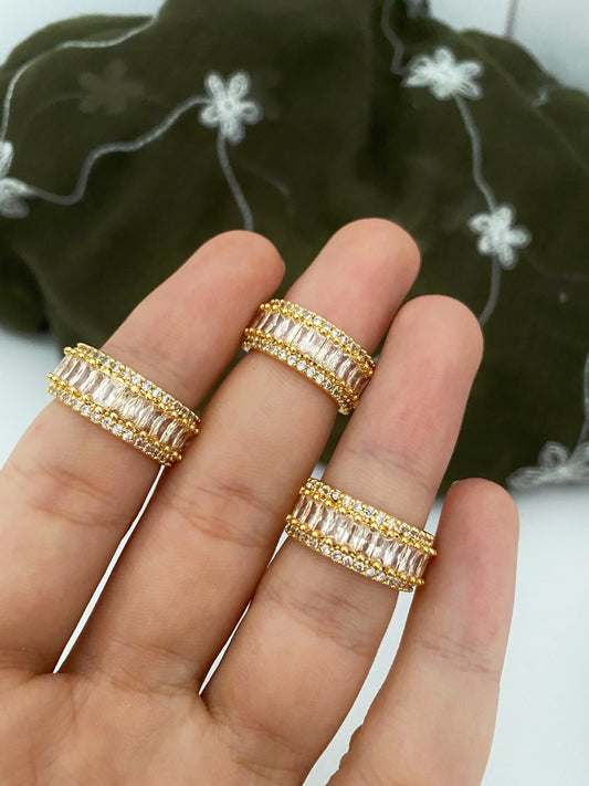 Clear Zircon Ring • Tarnish Resistant Micro Pave CZ Ring