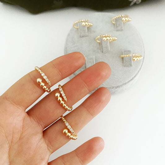 Spiral Ring • CZ Wrap Minimalist Ring • Twisted Serpent Open Band