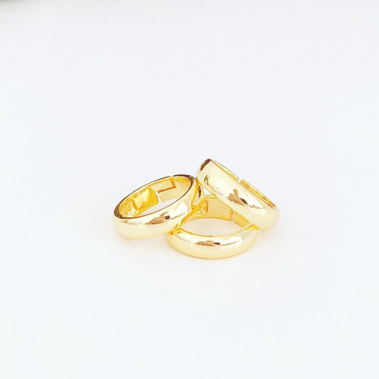 Unisex Wedding Ring• 18K Gold Adjustable Statement Filled Ring