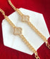 Clover Crystal Bracelet • Lucky Charm Bracelet • Curb Chain Flower