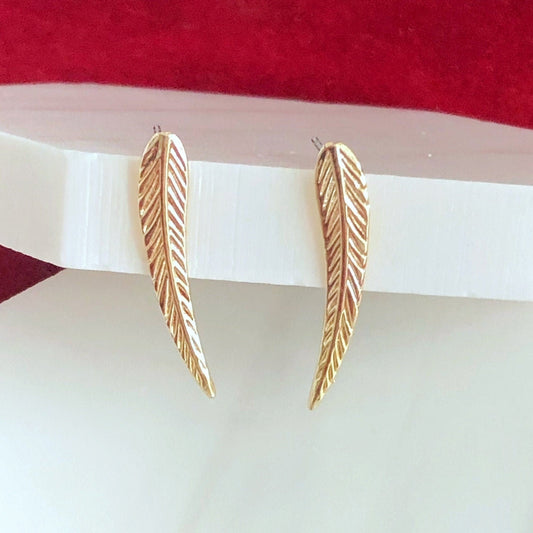Feather Stud Earrings • Leaf Ear Hoops • Feather Charm Earrings