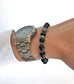 Black Onyx • Unisex Natural Stone Bead Bracelet • Healing Men Jewelry