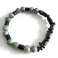 Green Jade & Black Obsidian • Natural Stone Bead Bracelet for Men