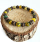Unique Tiger Eye & Wood • Adjustable Natural Stone Bead Bracelet