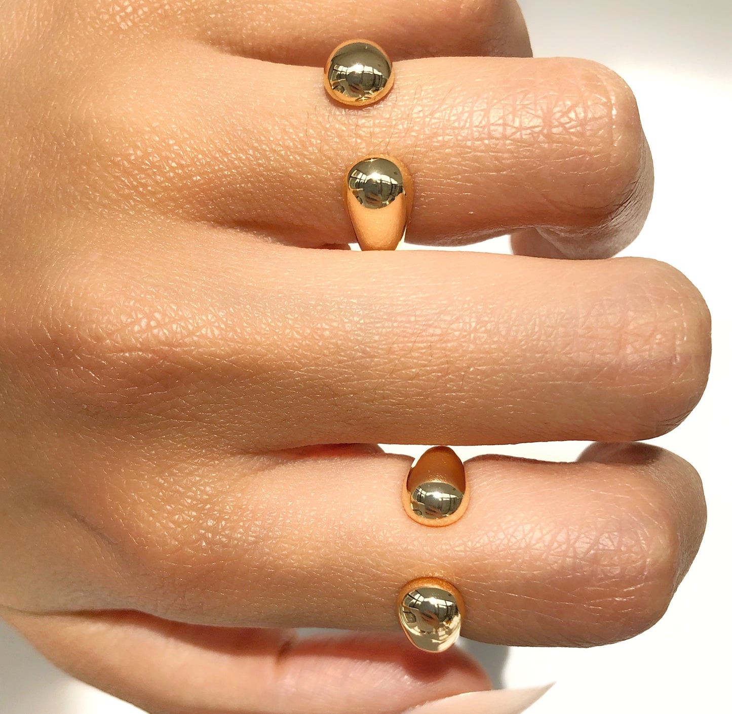 Thick Gold Cuff Ball Ring • Chunky Open Dome Band • Bold Ring