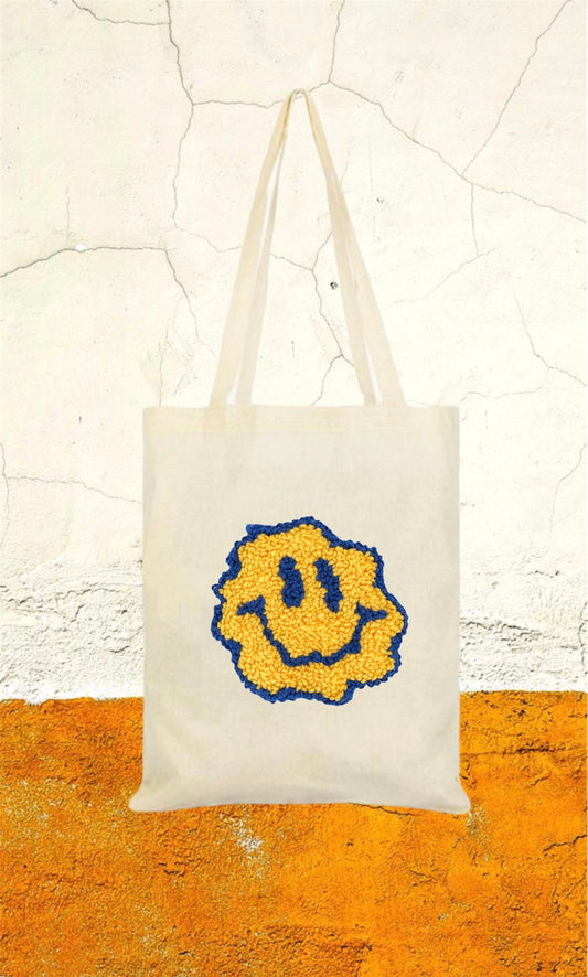 Ecofriendly Punch Needle Embroidered Cotton Canvas Bag