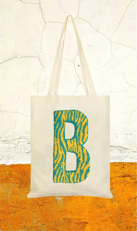 Ecofriendly Punch Needle Embroidered Cotton Canvas Bag