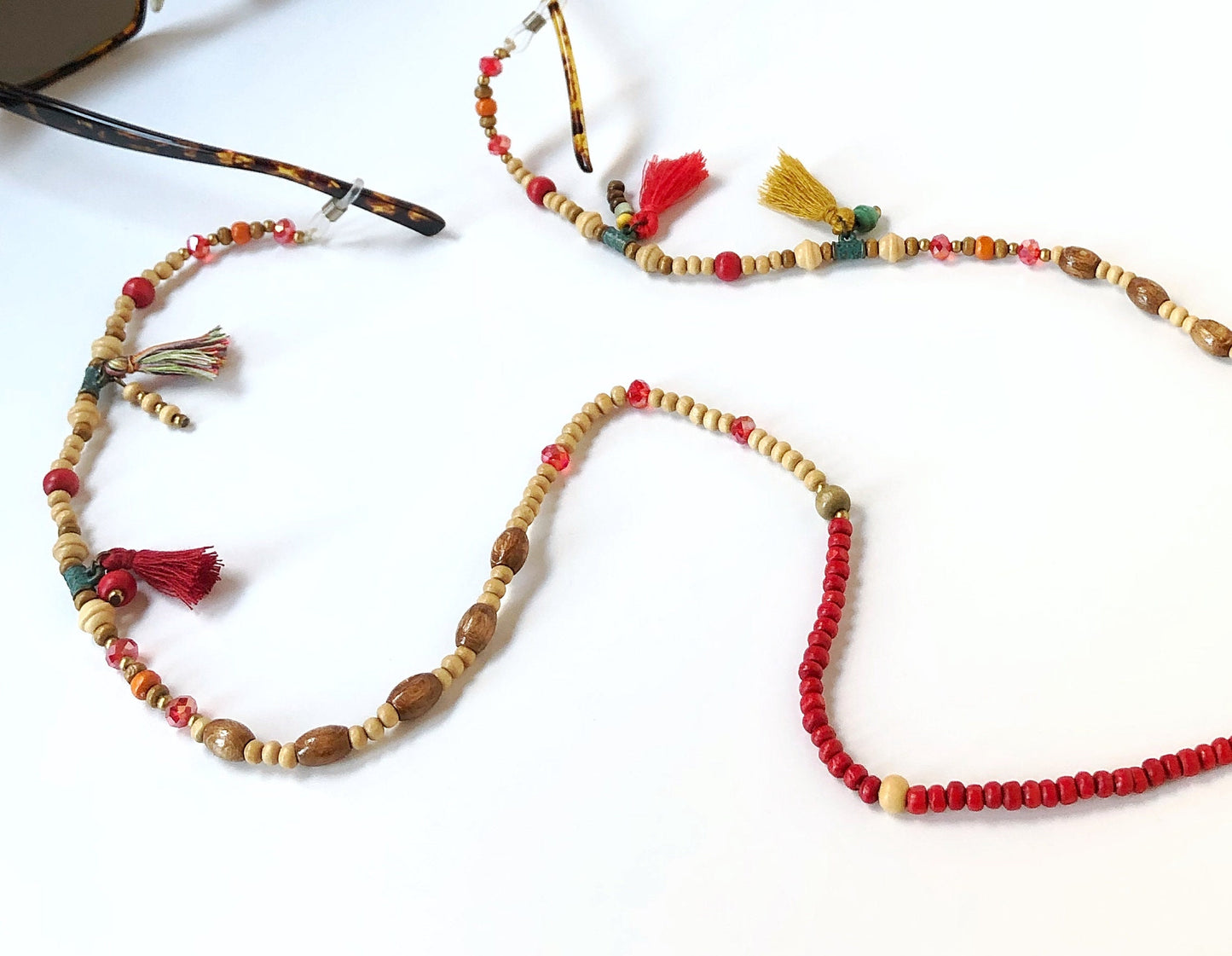 Handmade Wooden Beaded Glasses Chain,Sunglasses Cord, Eye Glass Holder,Boho Hippie Mask Chain,Summer Jewelry,Beach Eye Wear Lanyards Gifts