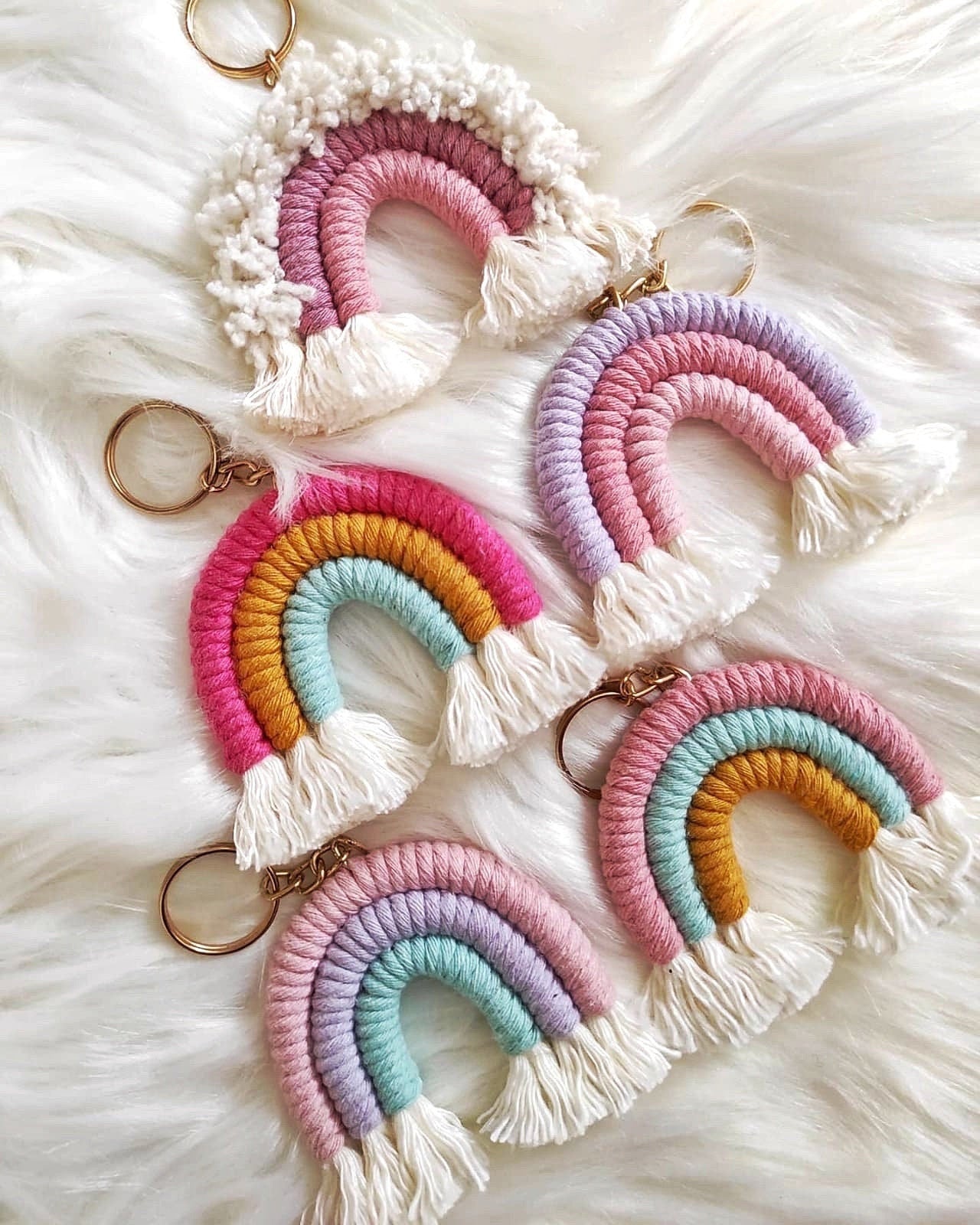 Boho Style Weaving Rainbow Bag Pendant Tassel Handmade Bag Charms