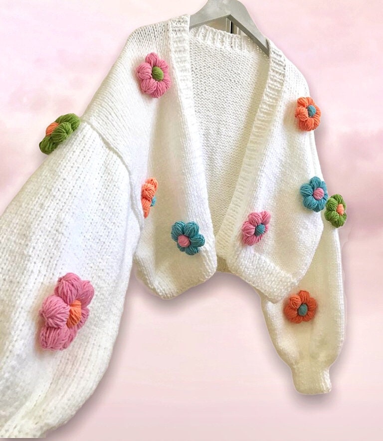 Rainbow Chunky Daisy Cardigan