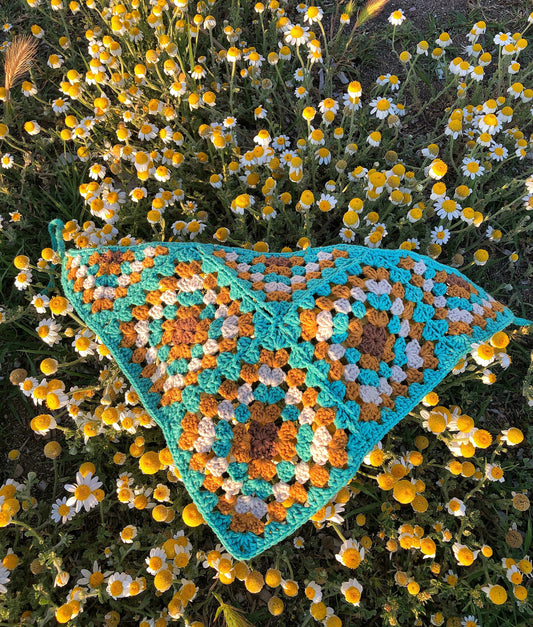 Granny Square Crochet Hair Bandana