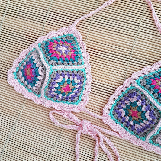 Handknitted Granny Square Crochet Bikini
