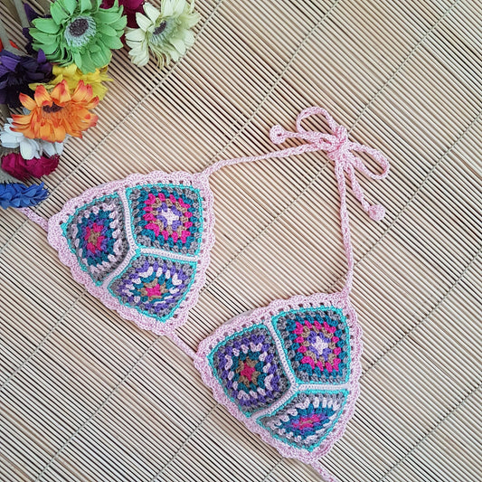 Handknitted Granny Square Crochet Bikini