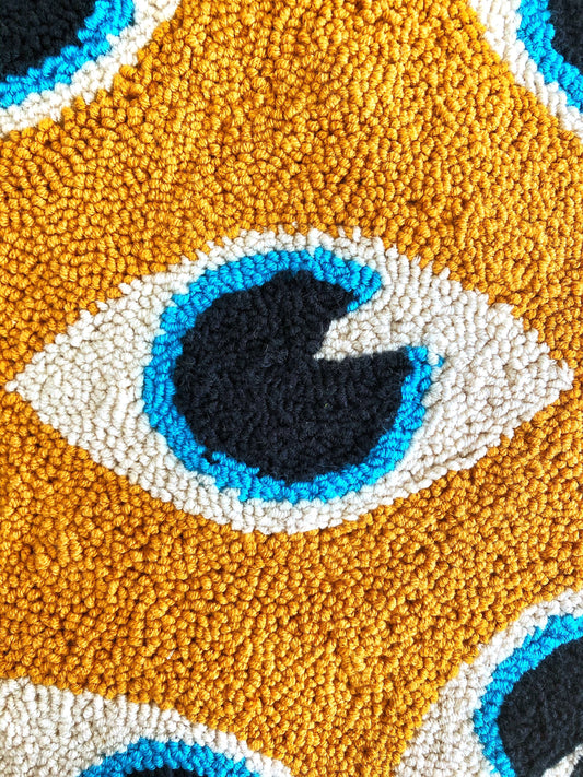 Evil Eye Punch Needle Pillow Cover-Punch Needle Pillow Case - Tufted Pillow Cover