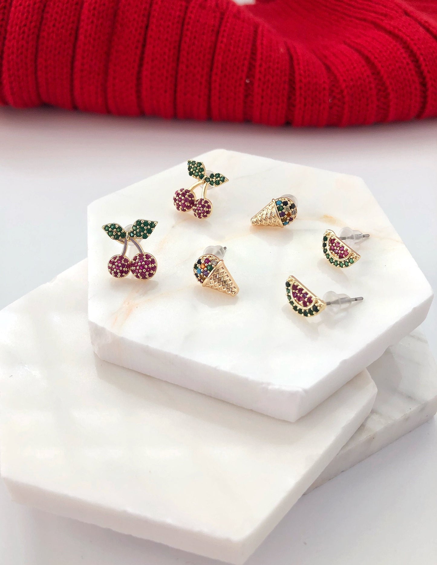 Colorful Summer Ear Ring • Cherry Ice cream Watermelon Ear Ring