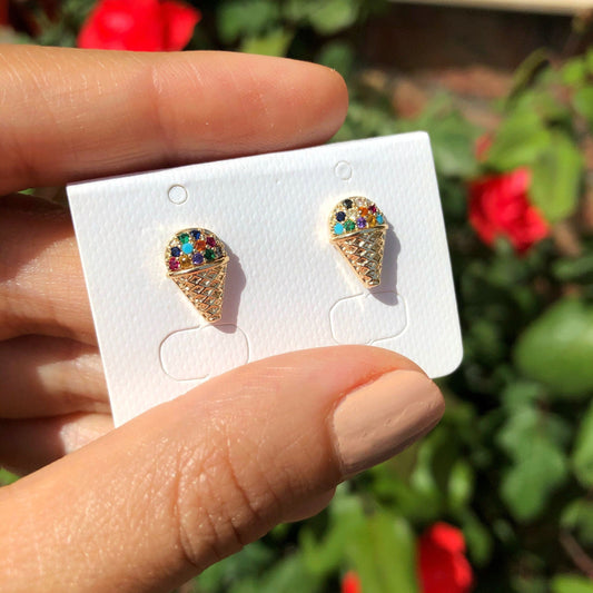 Ice Cream Stud Ear Ring • Summer Cherry Ice Cream Watermelon