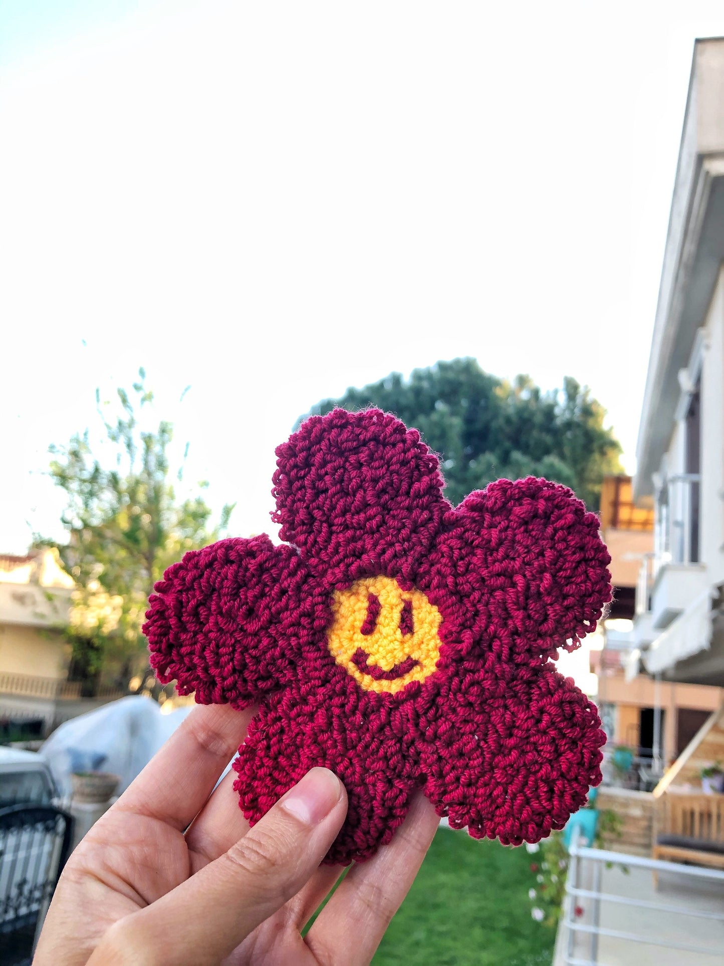 Flower Punch Needle Mug Coasters- Hand Tufted Coasters