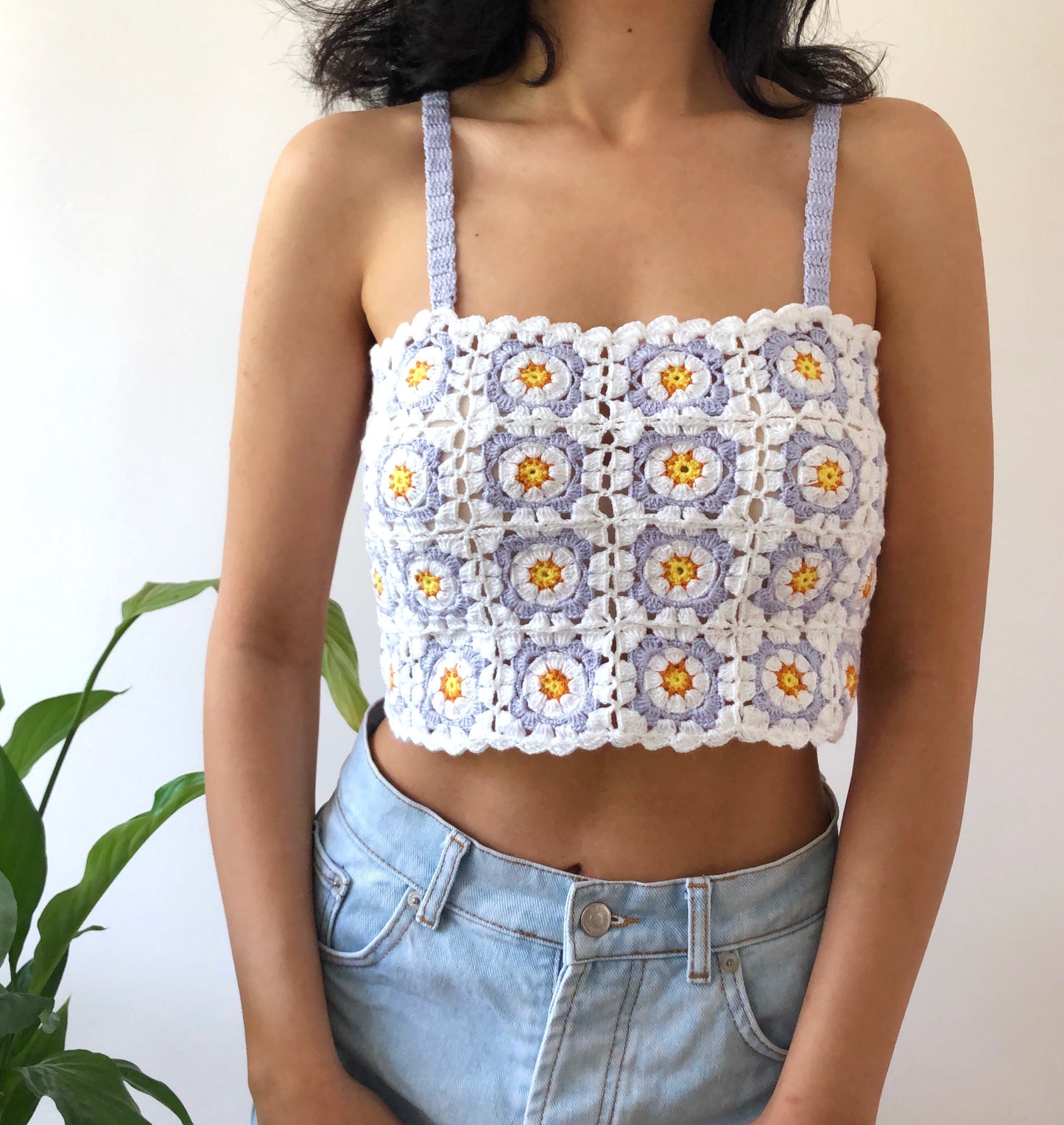 Lilac Crochet Daisy Top