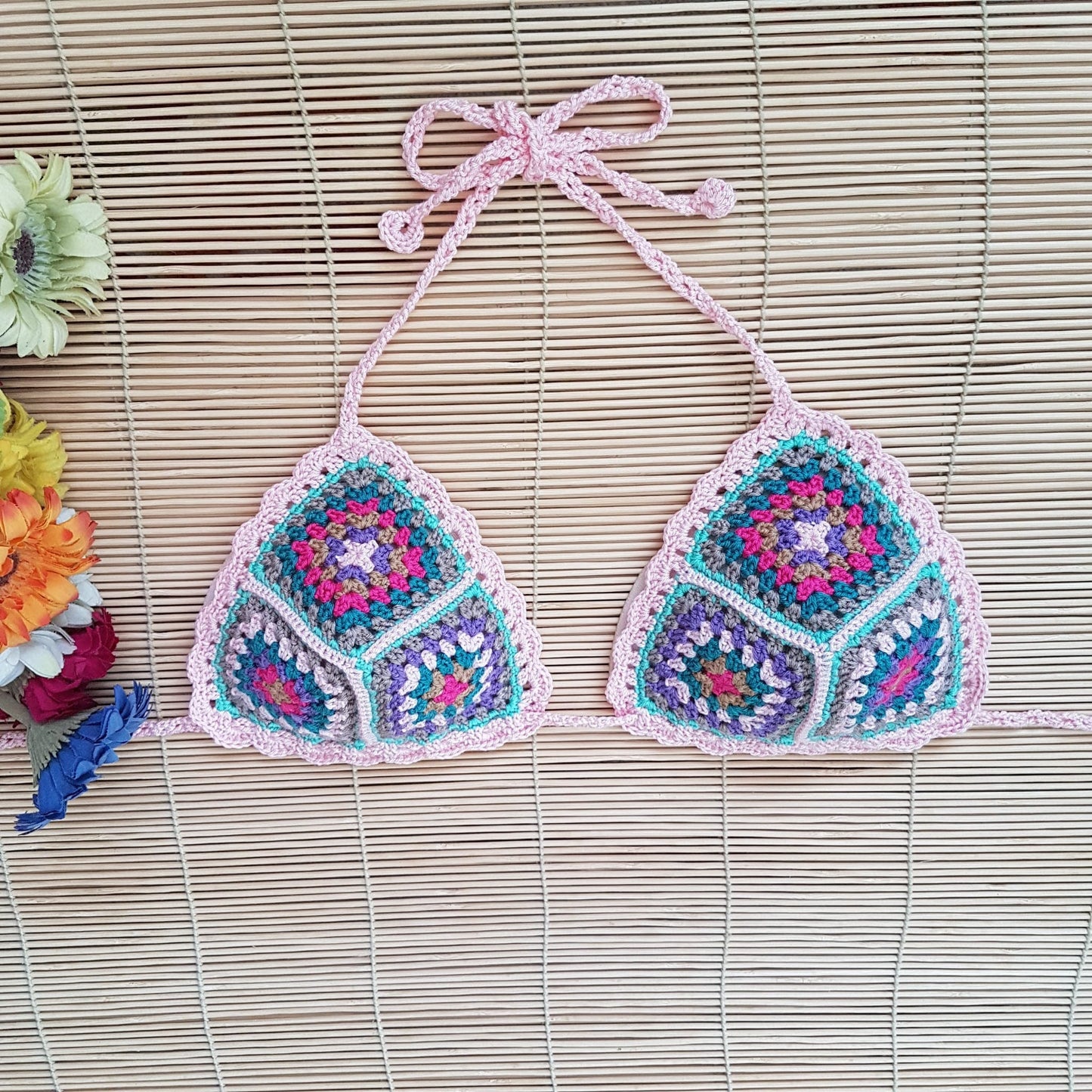 Handknitted Granny Square Crochet Bikini