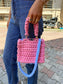 Stylish Pink Chunky Crochet Shoulder Bag
