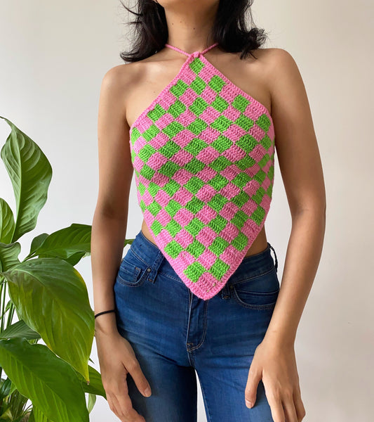 Checkered Crochet Top