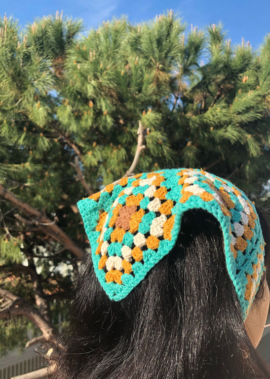 Granny Square Crochet Hair Bandana