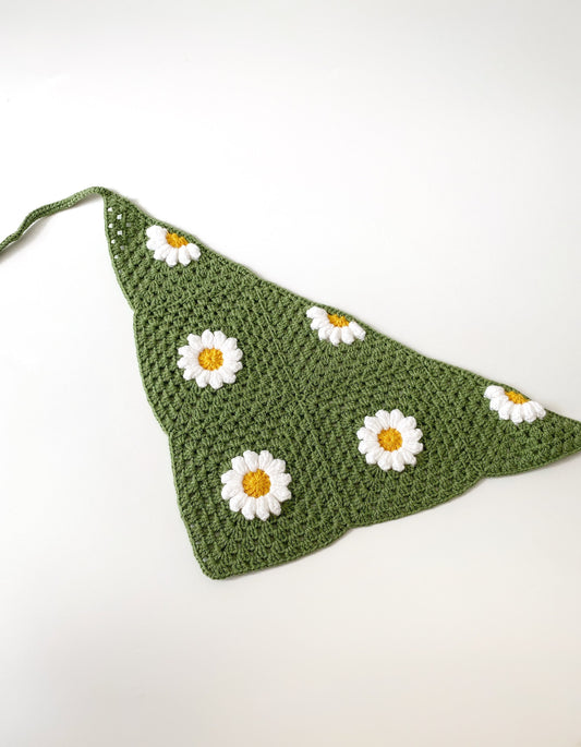 Daisy Crochet Hair Bandana