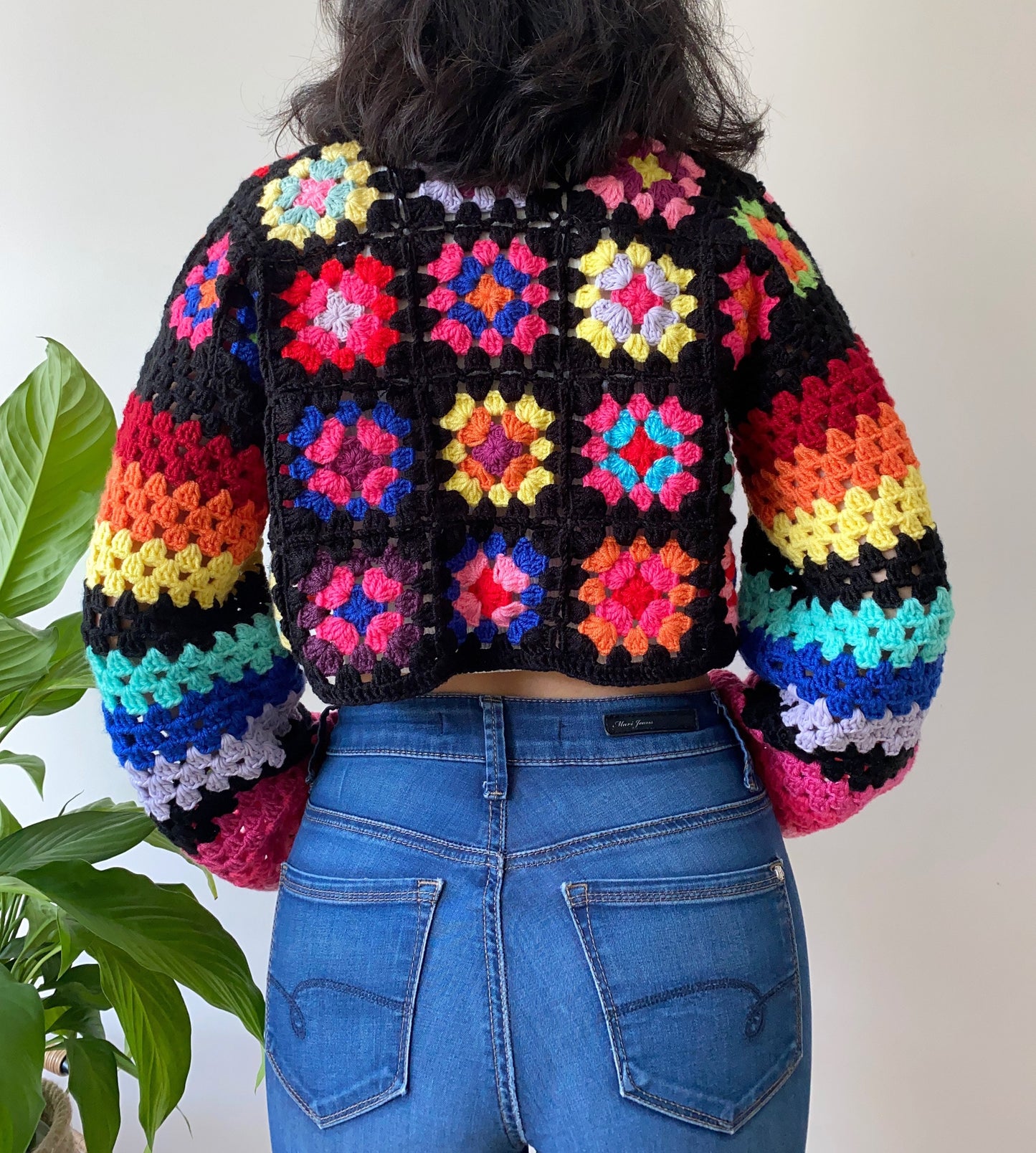 Handknit Granny Square Cardigan