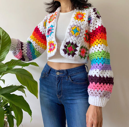 Handknit Granny Square Cardigan