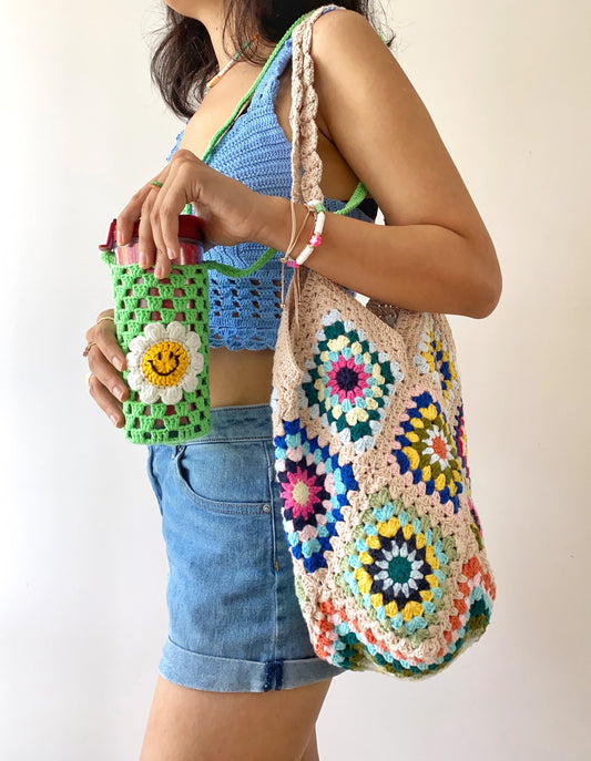 Handmade Granny Square Crochet Bag